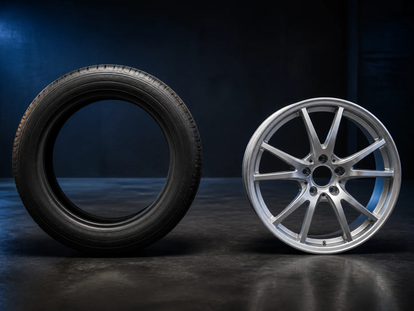 Loose tire and separate alloy wheel for off-rim mounting